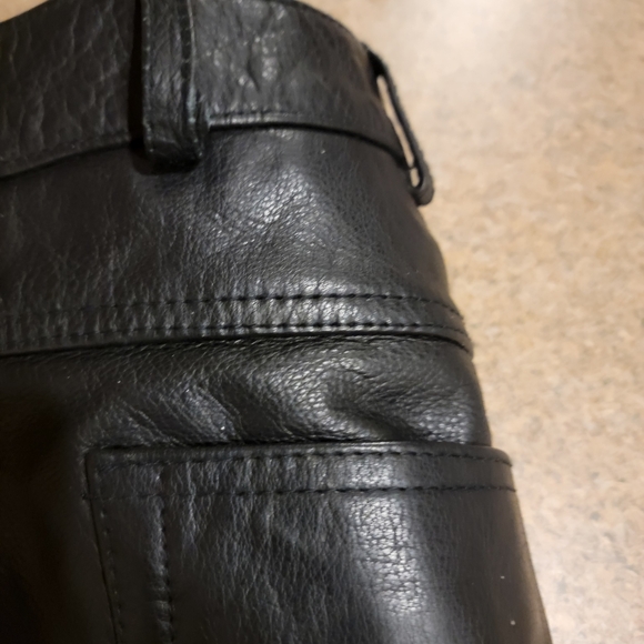 Black Leather Motorcycle Pants/ Chaps Bikers USA By Dream Apparel. 34 X 33 - Picture 9 of 11